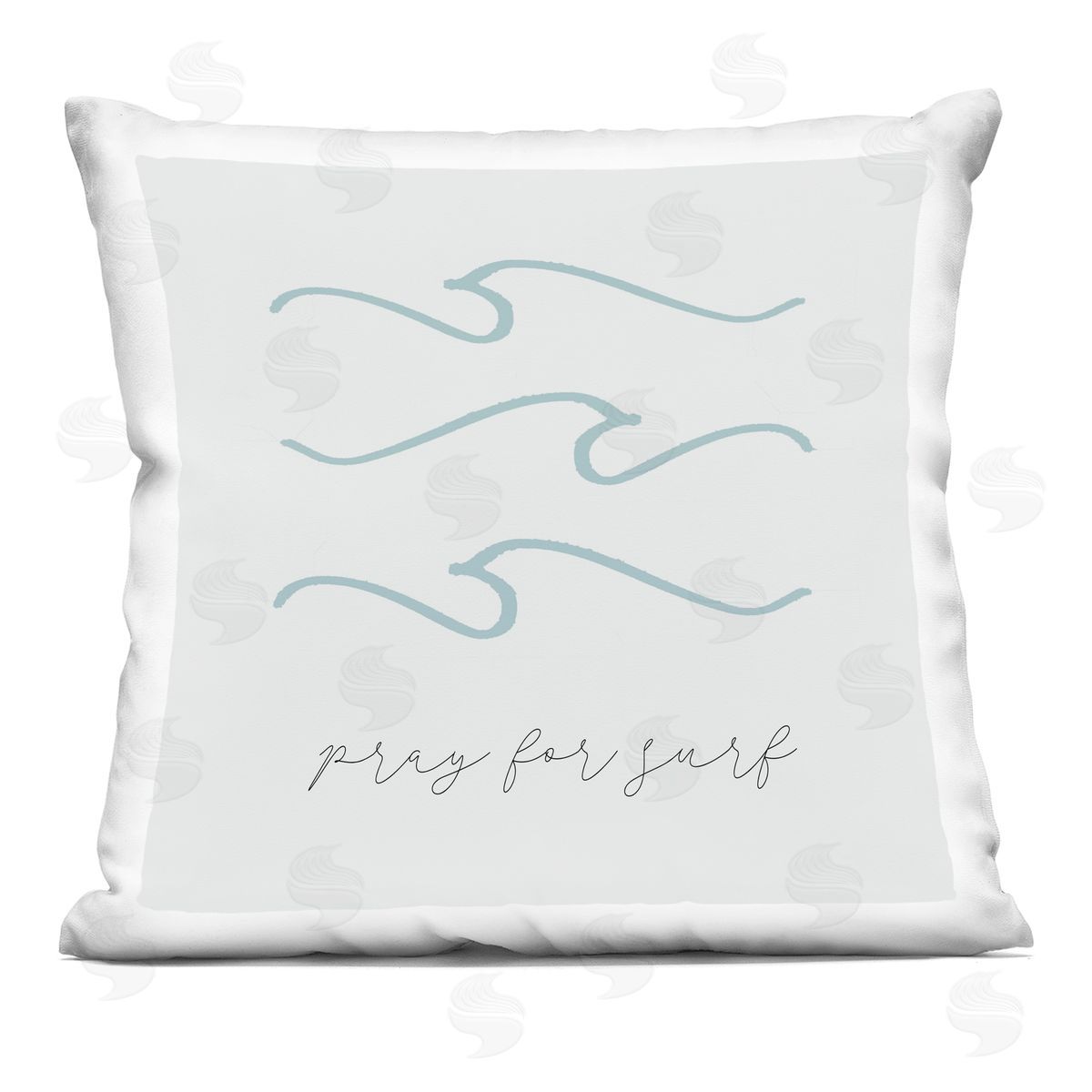Pray for Surf Nautical Beach Phrase Tranquil Waves Printed Pillow Decorative Printed Pillow, Home Decor by Stupell Studio