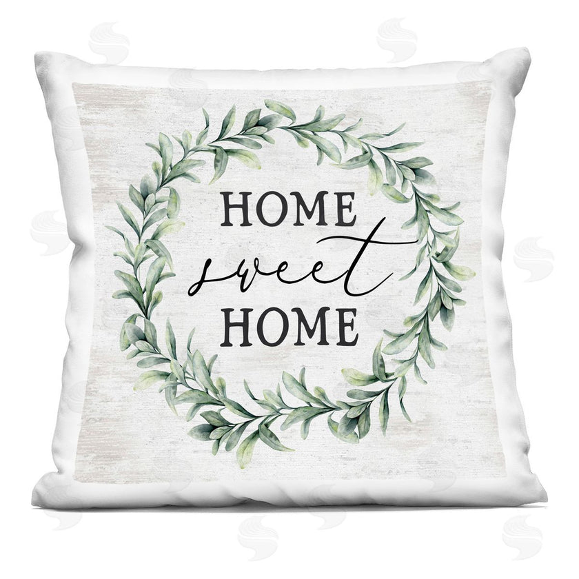 Lettered and Lined | Home Sweet Home Sentiment Green Farmhouse Wreath