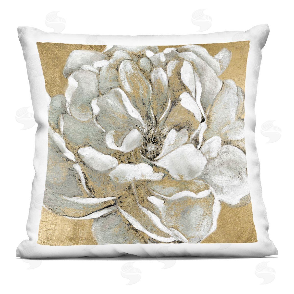 Blushing White Magnolia Flower Abstract Floral Decorative Printed Pillow, Home Decor by Carol Robinson