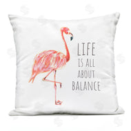 Reesa Qualia | Life is About Balance Motivational Phrase Pink Flamingo