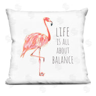 Reesa Qualia | Life is About Balance Motivational Phrase Pink Flamingo