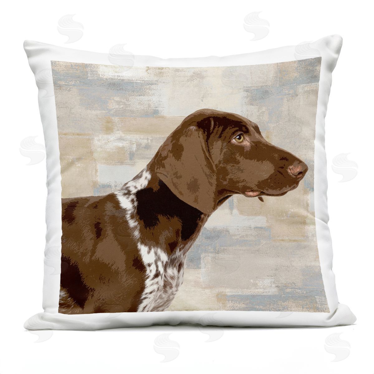 Pointer Dog Side Portrait Soft Cross Hatch Pattern Outdoor Printed Pillow, Home Decor by Keri Rodgers