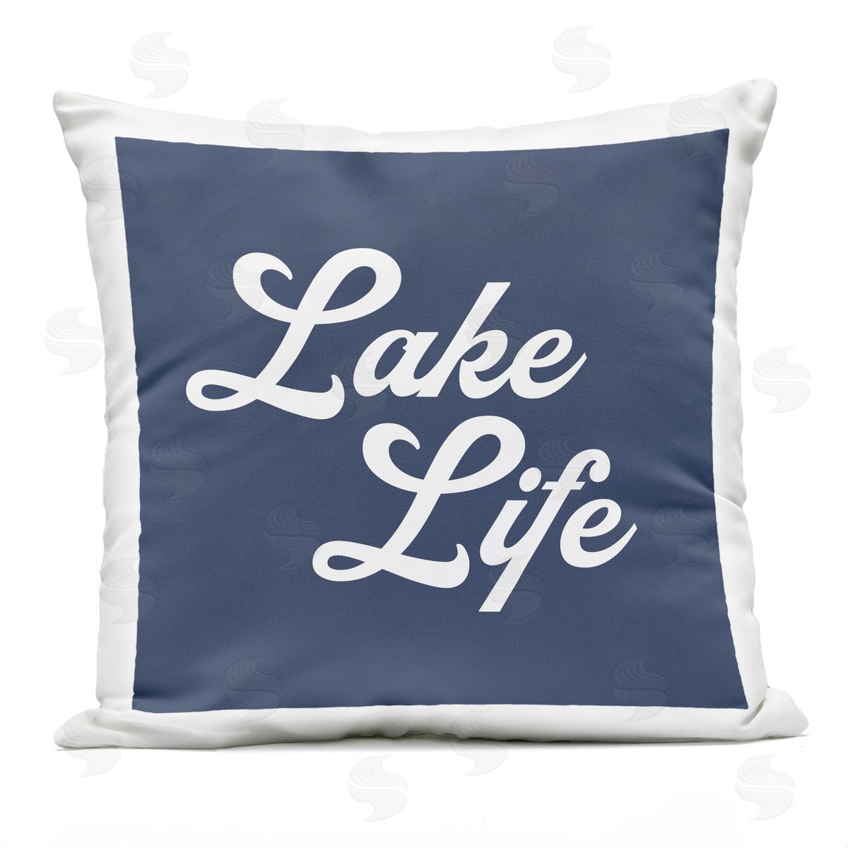Trendy Lake Life Phrase Bold Nautical Blue Printed Pillow Outdoor Printed Pillow, Home Decor by Stupell Studio