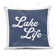 Stupell Studio | Trendy Lake Life Phrase Bold Nautical Blue Printed Pillow