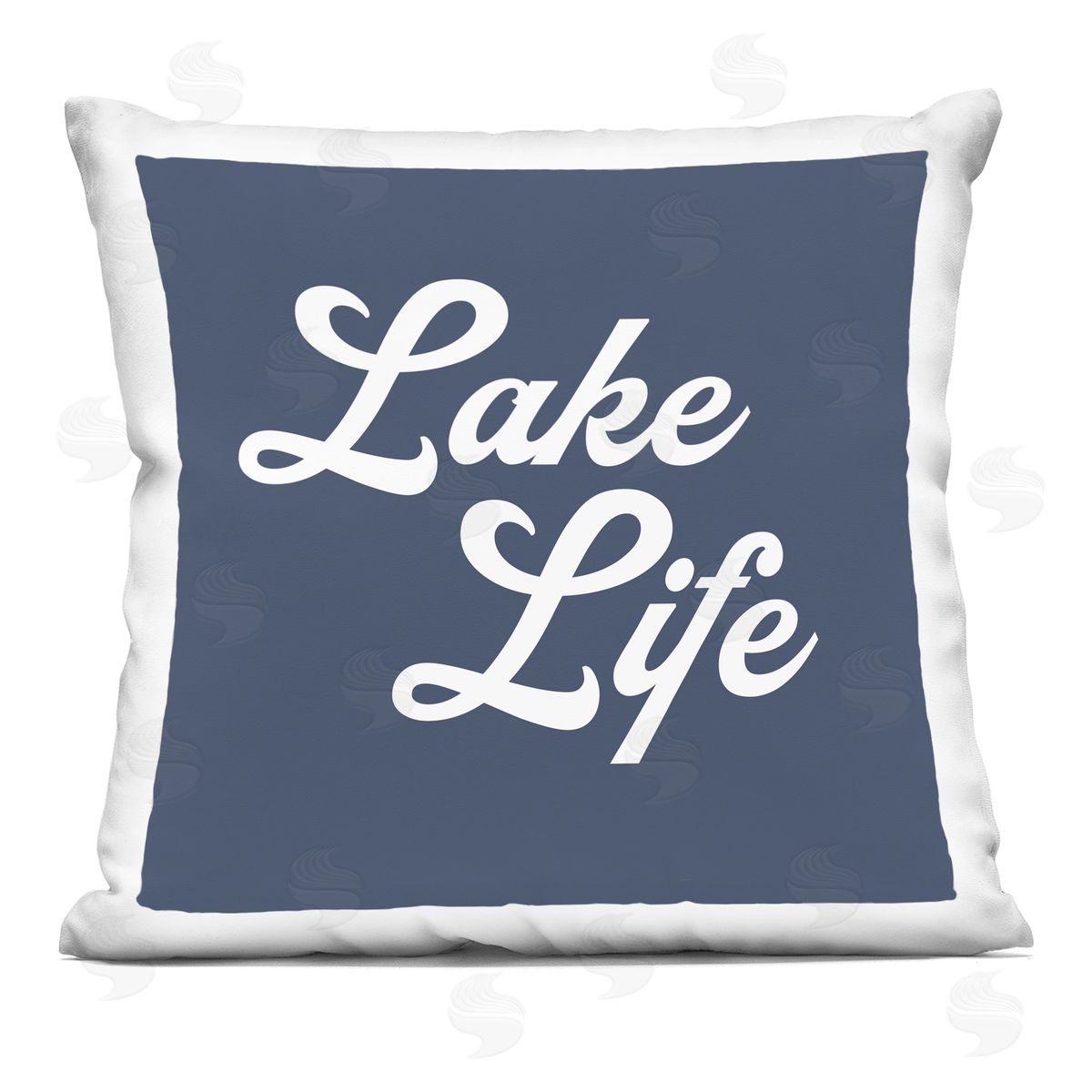 Trendy Lake Life Phrase Bold Nautical Blue Printed Pillow Decorative Printed Pillow, Home Decor by Stupell Studio