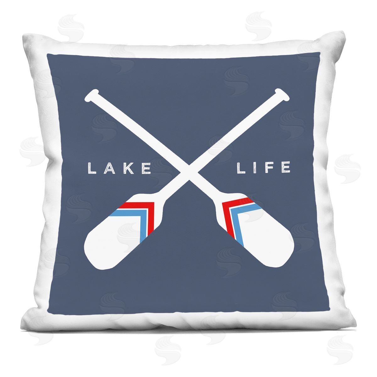 Lake Life Phrase Crossed Oars Decorative Printed Pillow, Home Decor by Stupell Studio