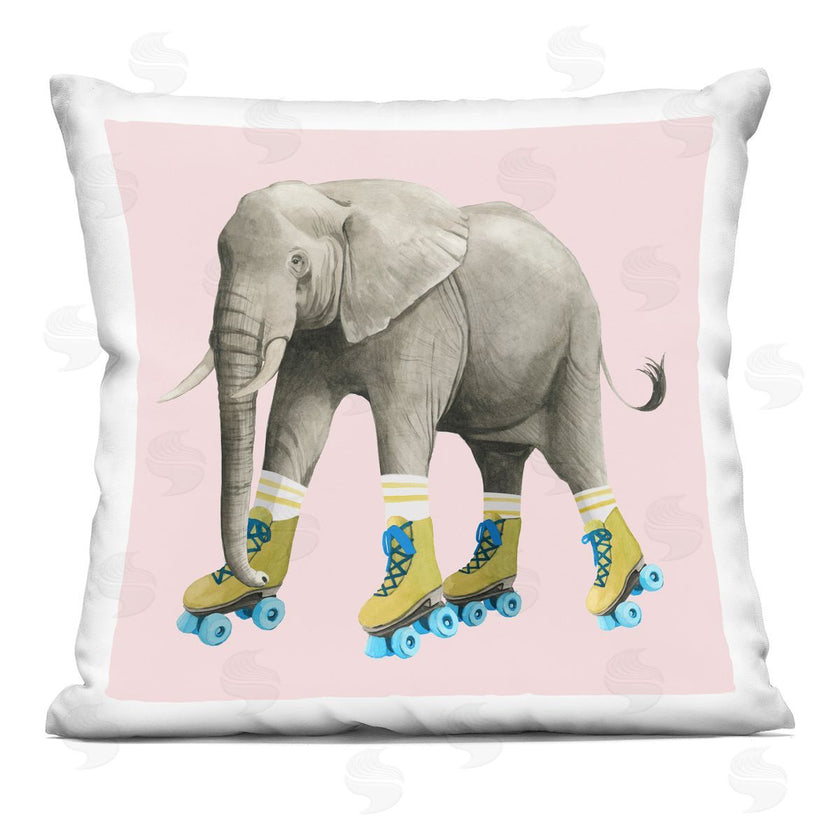 Grace Popp | Quirky Elephant Roller Skating Retro Pink