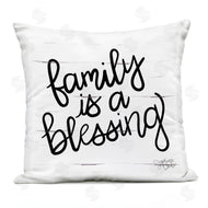 Stephanie Dicks | Family Is Blessing Rustic Minimal Calligraphy Sign