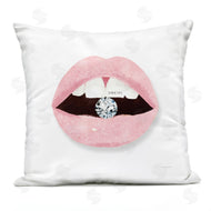 Mercedes Lopez Charro | Shine On Motivational Phrase Pink Lips Diamond Bite