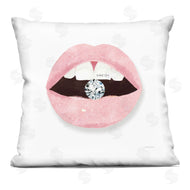 Mercedes Lopez Charro | Shine On Motivational Phrase Pink Lips Diamond Bite