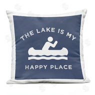 Stupell Studio | Lake is My Happy Place Canoe Row Printed Pillow