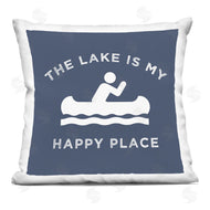 Stupell Studio | Lake is My Happy Place Canoe Row Printed Pillow