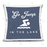 Stupell Studio | Go Jump in the Lake Blue Swimmer Printed Pillow