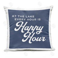 Stupell Studio | Every Hour is Happy Hour Lake House Phrase Printed Pillow