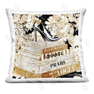 Ziwei Li | Glam Fashion Heal Book Stack Floral Pattern Printed Pillow