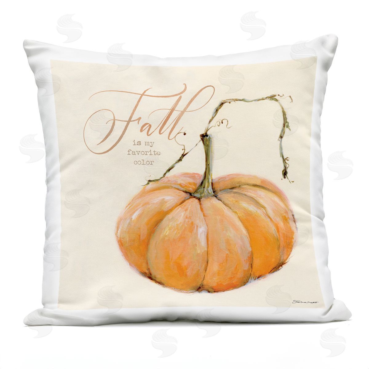 Fall Is My Favorite Color Orange Pumpkin Seasonal Word Design Outdoor Printed Pillow, Home Decor by Stephanie Workman Marrott