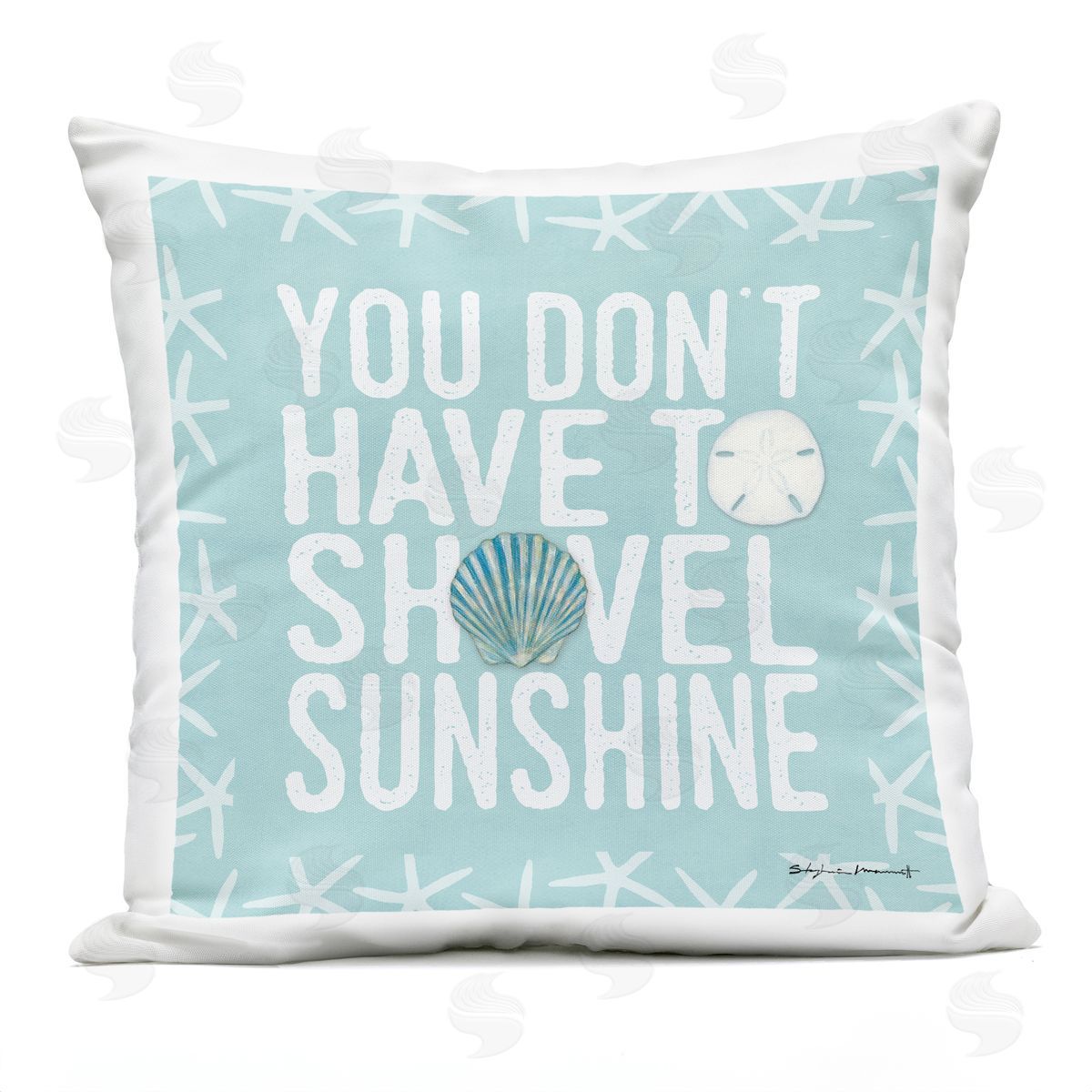 Don't Have to Shovel Sunshine Funny Nautical Winter Outdoor Printed Pillow, Home Decor by Stephanie Workman Marrott