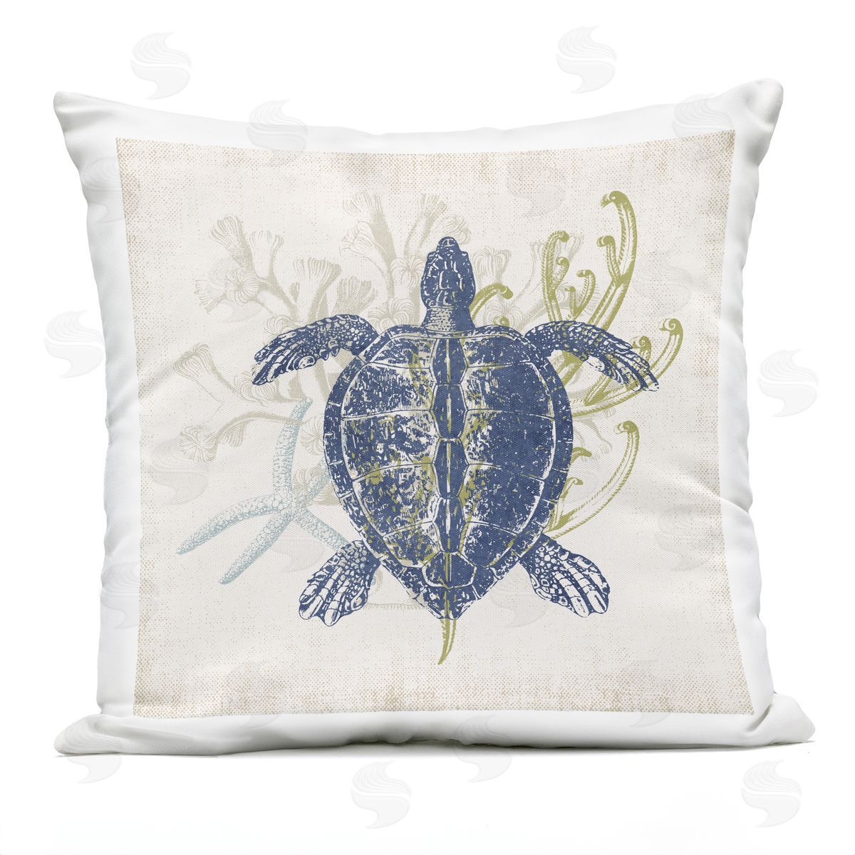 Swimming Turtle Aquatic Ocean Sea Life Outdoor Printed Pillow, Home Decor by Victoria Barnes