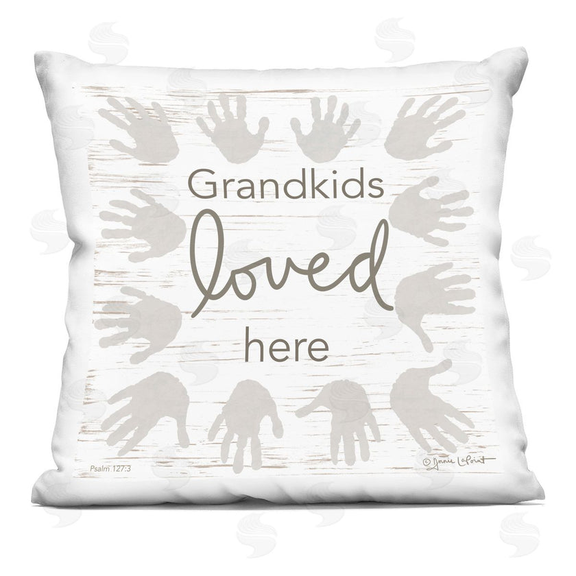 Annie LaPoint | Grandkids Loved Here Rustic Family Handprints