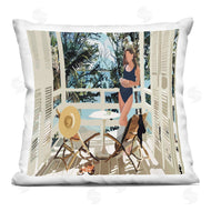 Amelia Noyes | Lounging Woman Coastal Beach Balcony