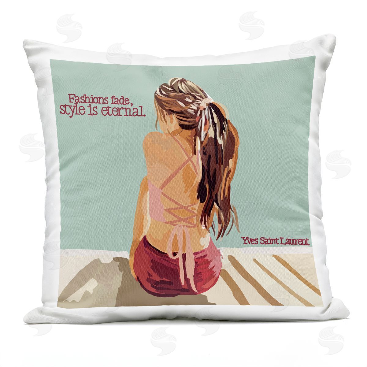 Style is Eternal Glam Fashion Quote Woman Outdoor Printed Pillow, Home Decor by Amelia Noyes