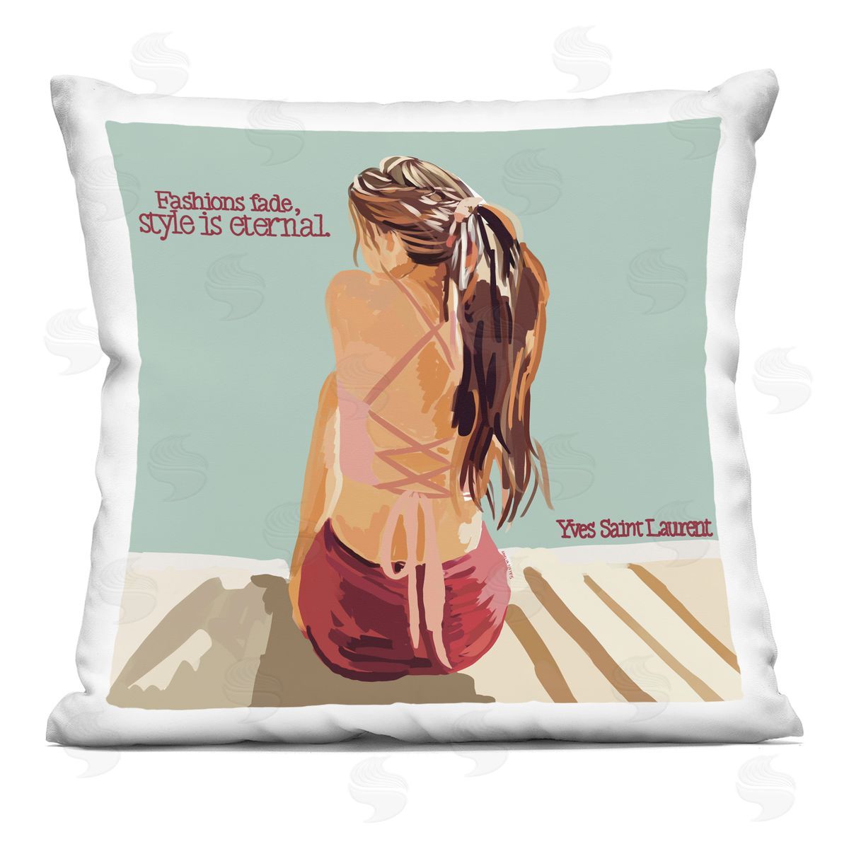 Style is Eternal Glam Fashion Quote Woman Decorative Printed Pillow, Home Decor by Amelia Noyes