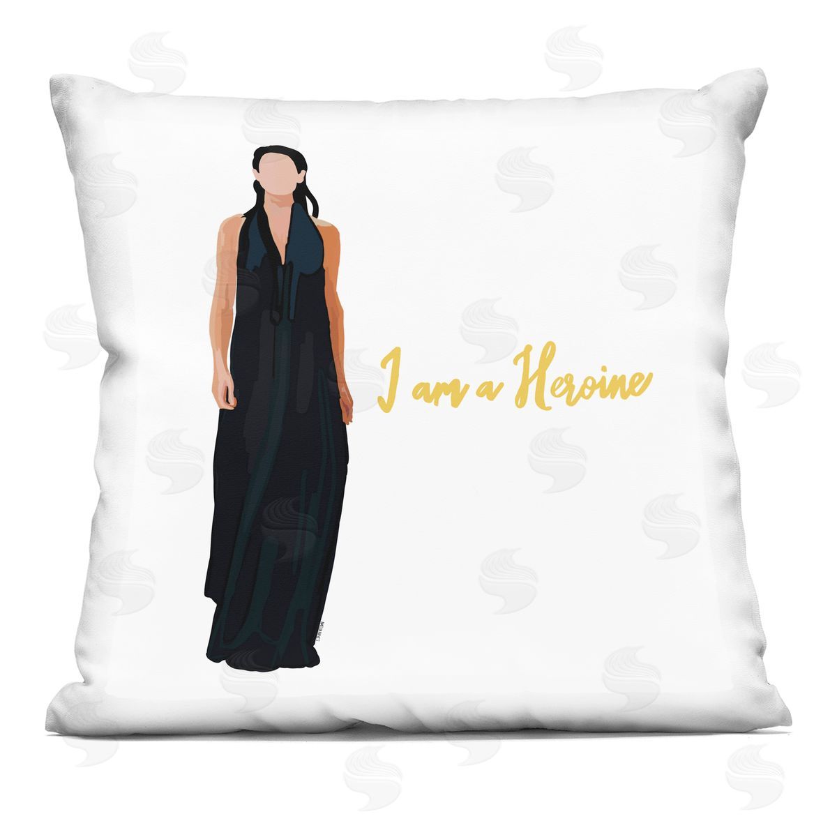 I Am A Heroine Motivational Fashion Woman Decorative Printed Pillow, Home Decor by Amelia Noyes