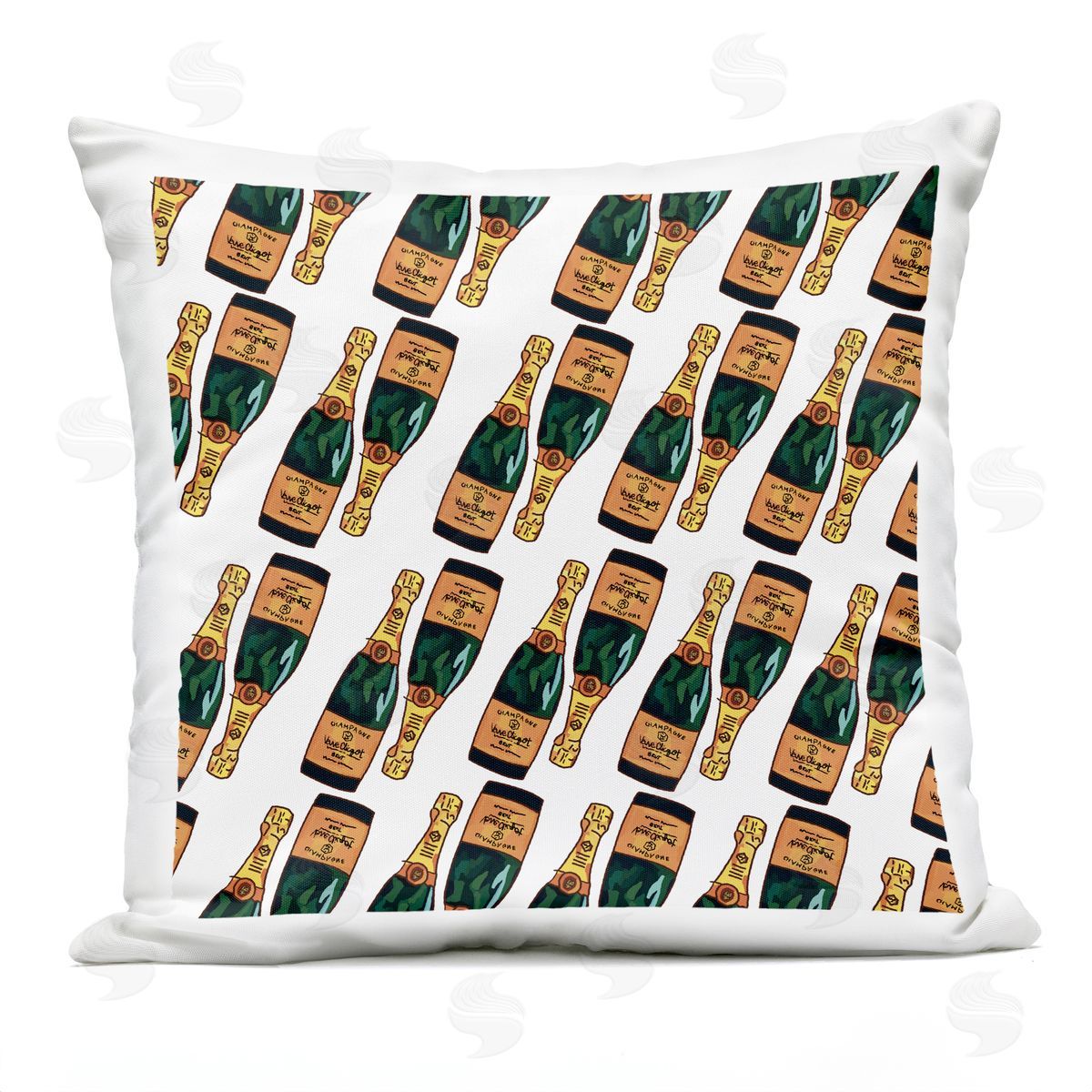 Upscale Champagne Bottle Glam Pattern Outdoor Printed Pillow, Home Decor by Amelia Noyes