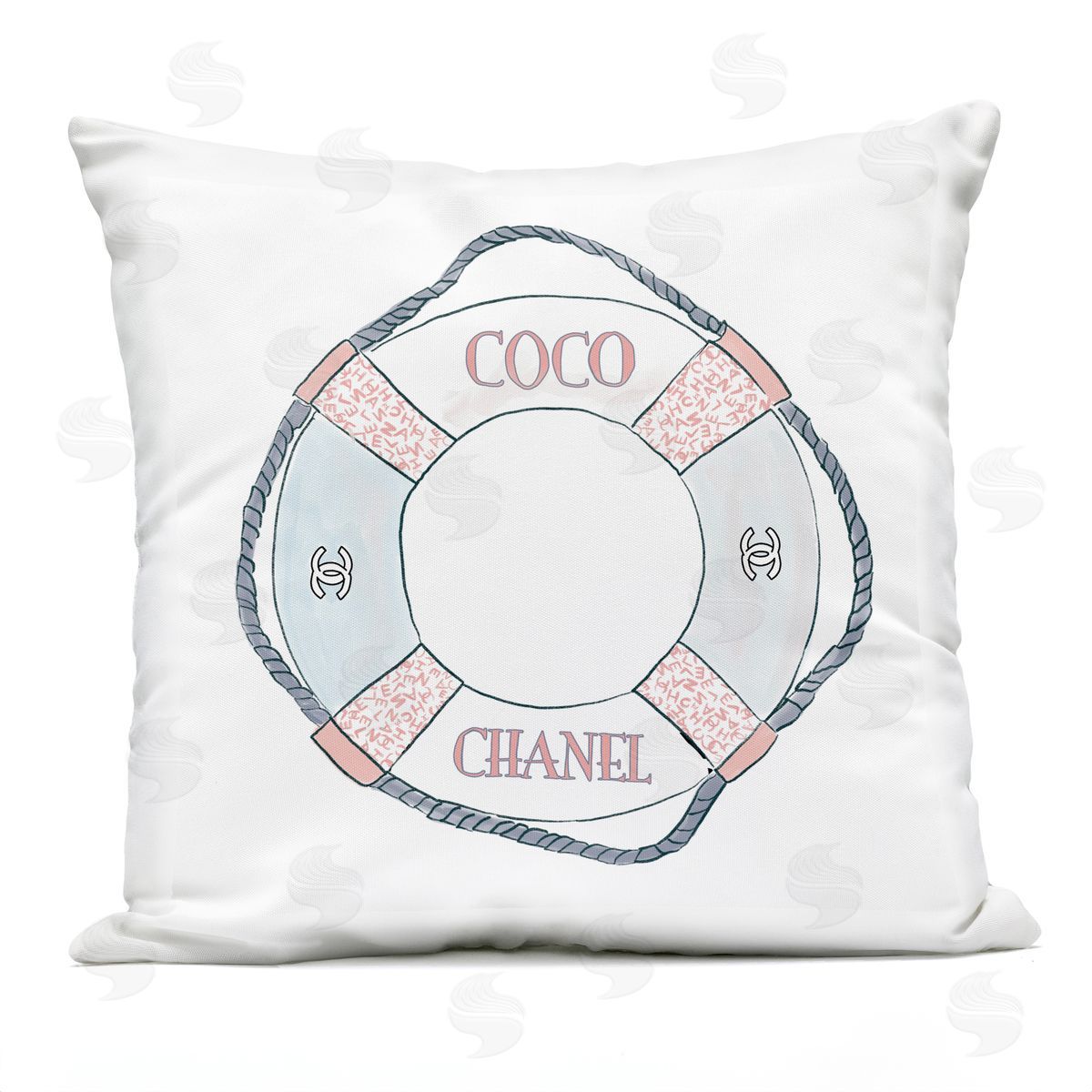 Fashion Brand Buoy Nautical Glam Brand Outdoor Printed Pillow, Home Decor by Amelia Noyes