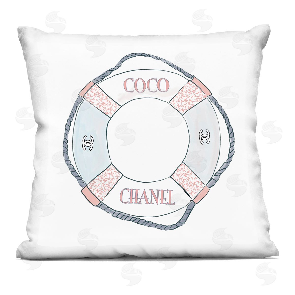 Fashion Brand Buoy Nautical Glam Brand Decorative Printed Pillow, Home Decor by Amelia Noyes