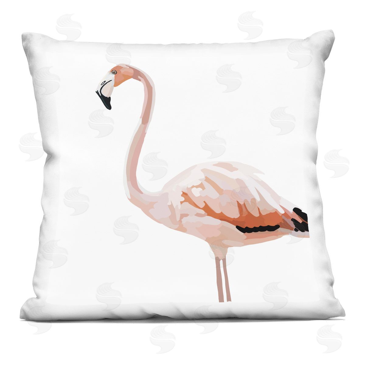 Tropical Pink Flamingo Bird Casual Animal Decorative Printed Pillow, Home Decor by Amelia Noyes