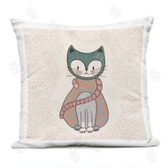 Birgit Maria Kiennast | Whimsical Patterned Cat Smiling Animal