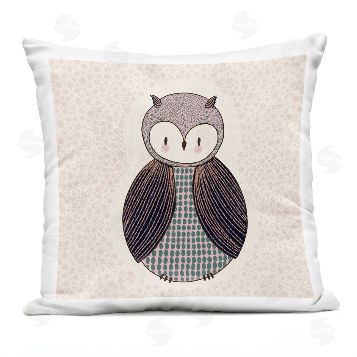 Patterned Owl Nursery Nature Animal Outdoor Printed Pillow, Home Decor by Birgit Maria Kiennast