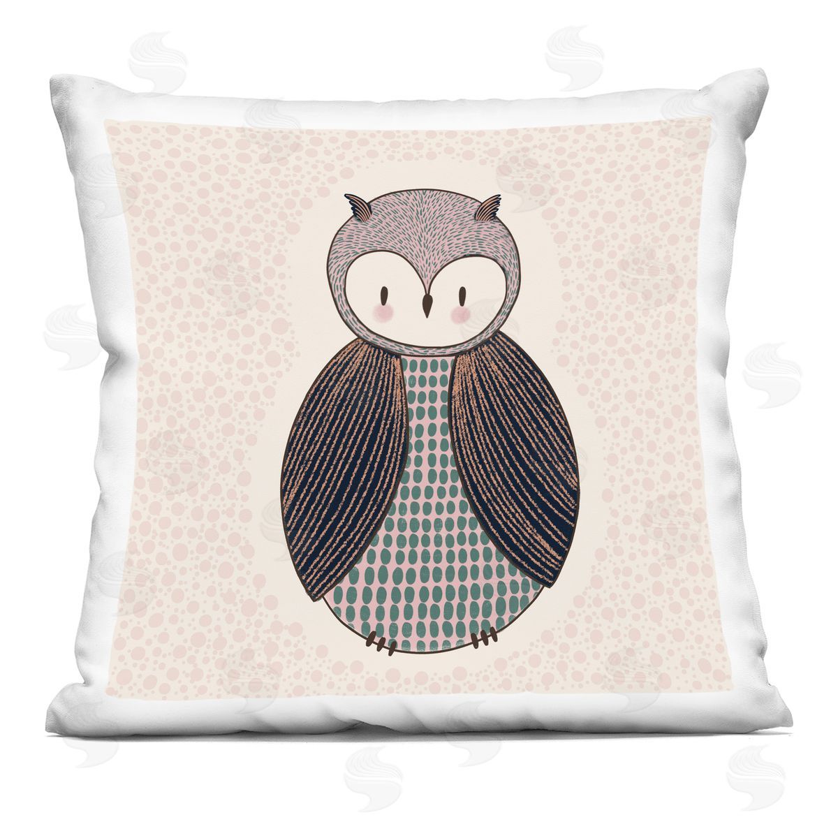 Patterned Owl Nursery Nature Animal Decorative Printed Pillow, Home Decor by Birgit Maria Kiennast
