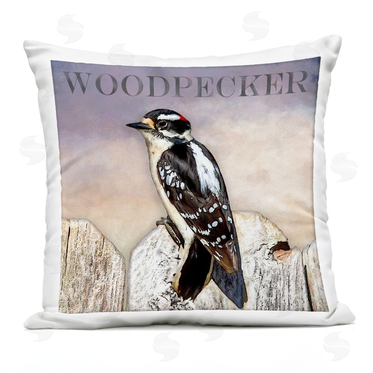 Woodpecker Bird Nature Animal Design Outdoor Printed Pillow, Home Decor by Alpenglow Workshop
