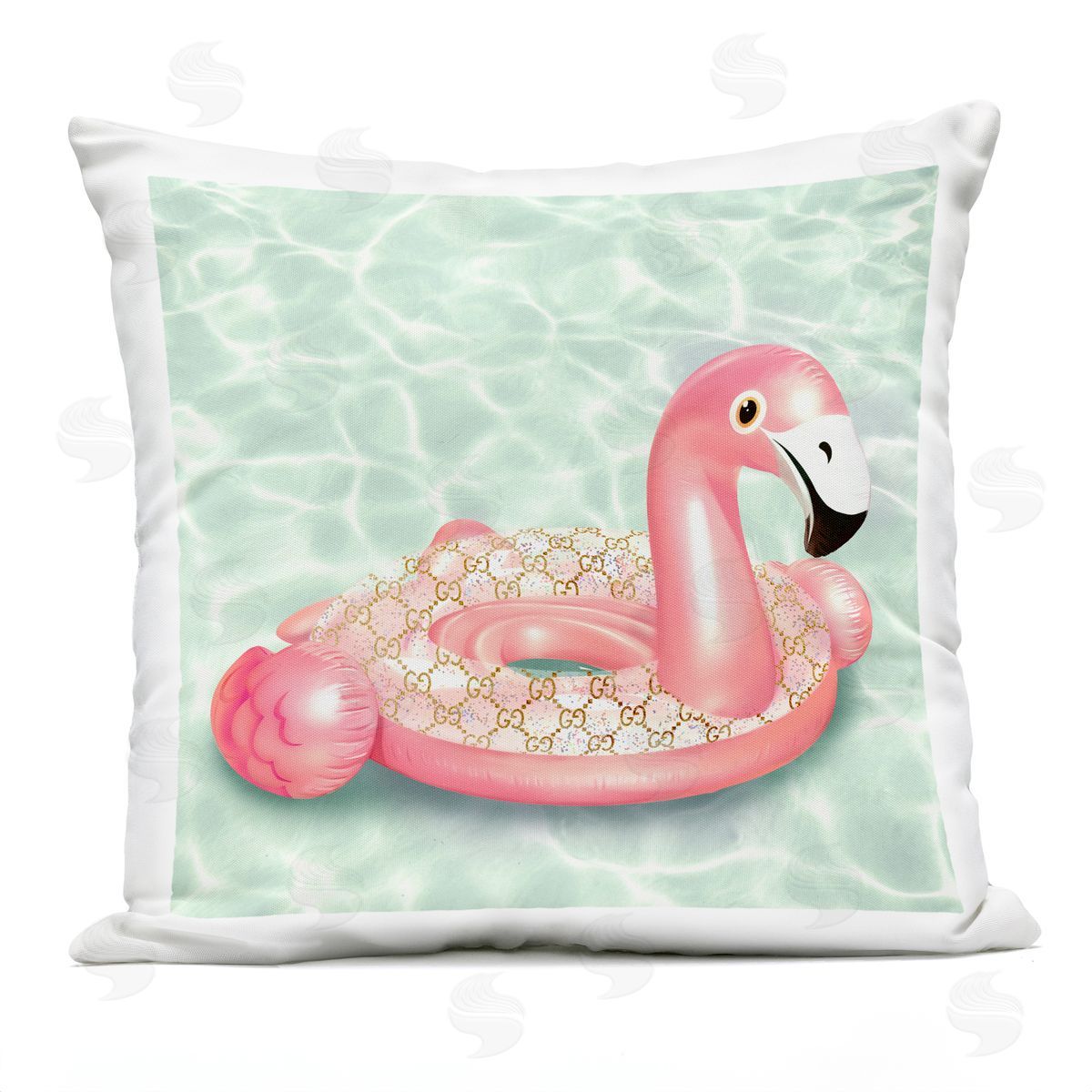 Tropical Flamingo Fashion Pool Float Outdoor Printed Pillow, Home Decor by Ziwei Li