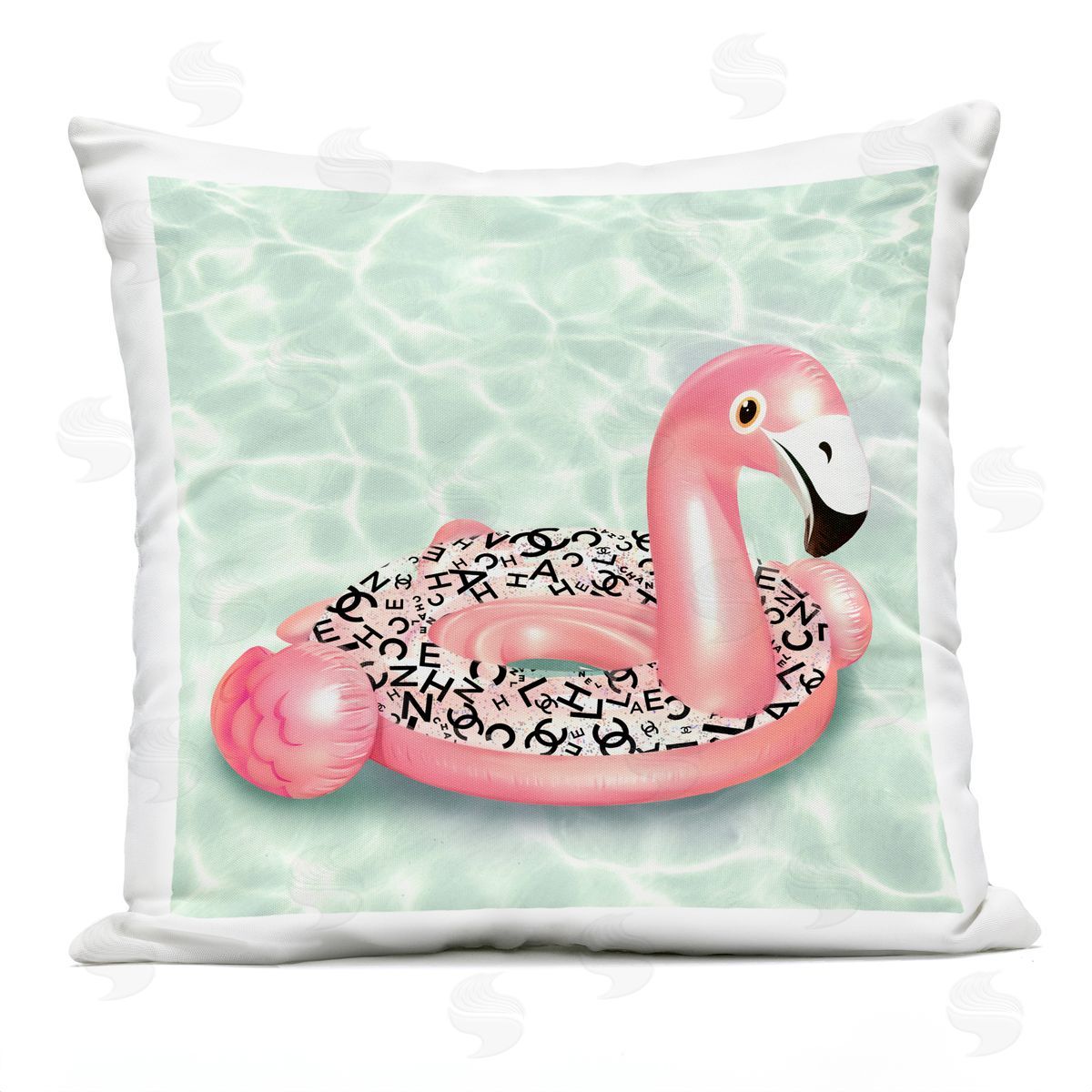 Fashion Brand Flamingo Summer Pool Float Outdoor Printed Pillow, Home Decor by Ziwei Li