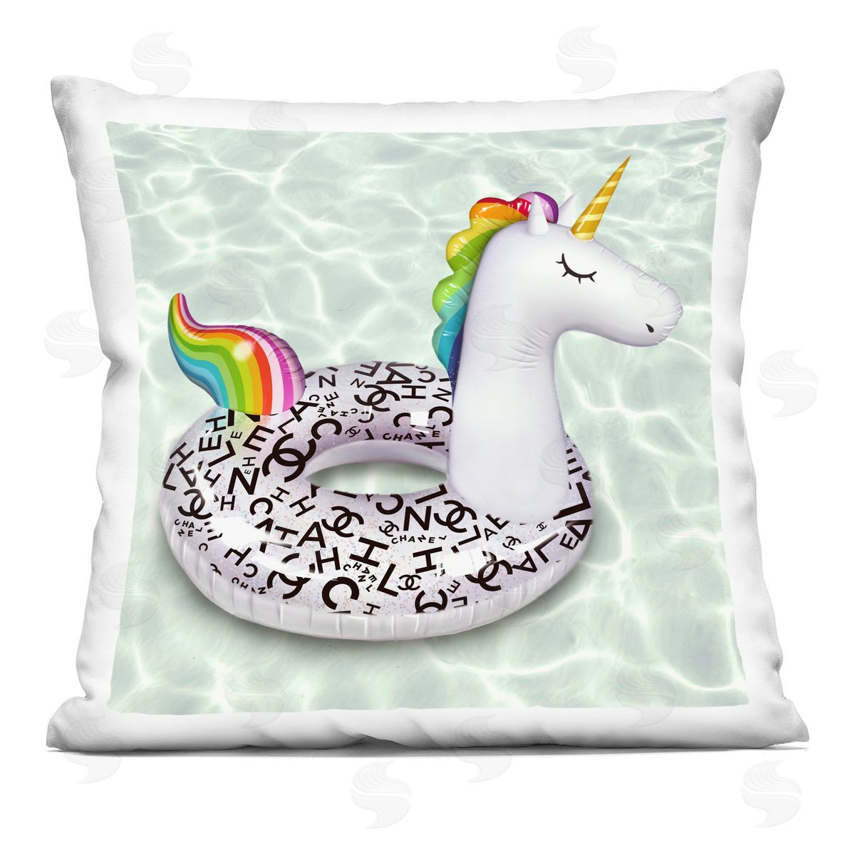 Rainbow Unicorn Fashion Summer Float Decorative Printed Pillow, Home Decor by Ziwei Li