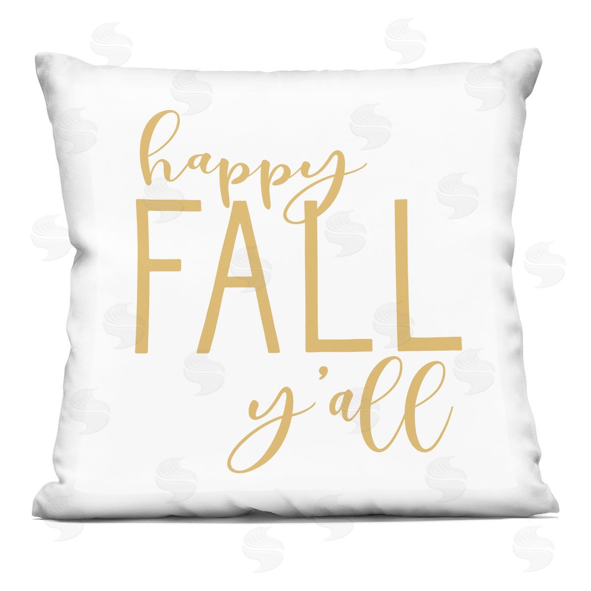 Happy Fall Y'all Autumn Calligraphy Decorative Printed Pillow, Home Decor by Lettered and Lined