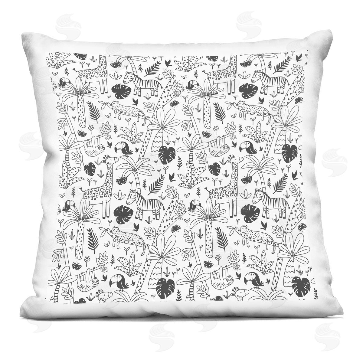 Patterned Safari Animals Casual Nursery Decorative Printed Pillow, Home Decor by Lisa Perry