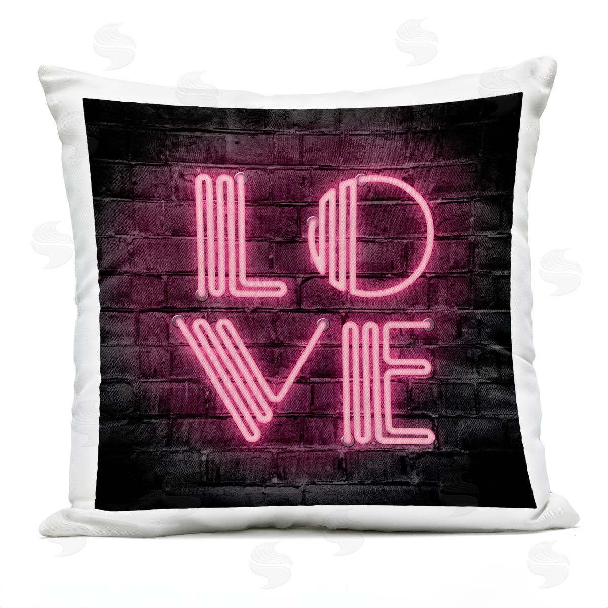 Pink Love Letters Urban Neon Outdoor Printed Pillow, Home Decor by Martina Pavlova