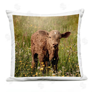 Stupell Studio | Baby Calf Cow Farm Flower Meadow
