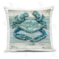 Paul Brent | Nautical Blue Crab Grainy Pattern Boardwalk