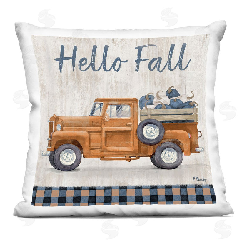 Paul Brent | Hello Fall Pumpkin Truckload Rustic Tartan