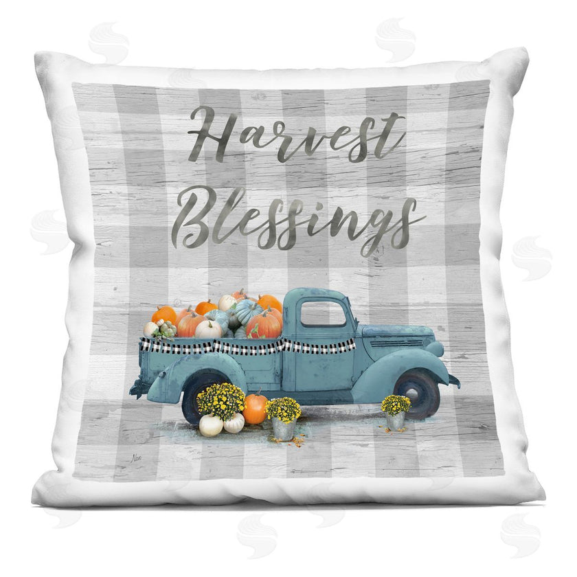 Nan | Harvest Blessings Gray Plaid Pumpkins Truck