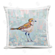 Jeanette Vertentes | Small Brown Bird Pastel Blocked Background