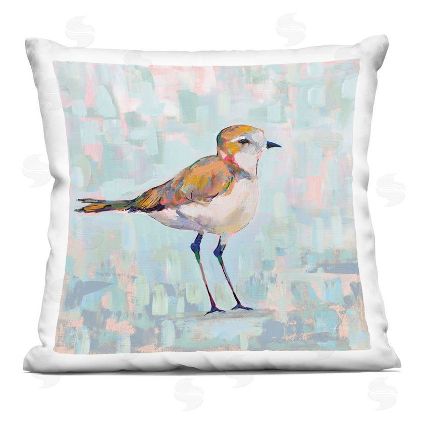Jeanette Vertentes | Small Brown Bird Pastel Blocked Background