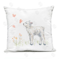 Katrina Pete | Baby Lamb Pink Fluttering Butterflies Meadow