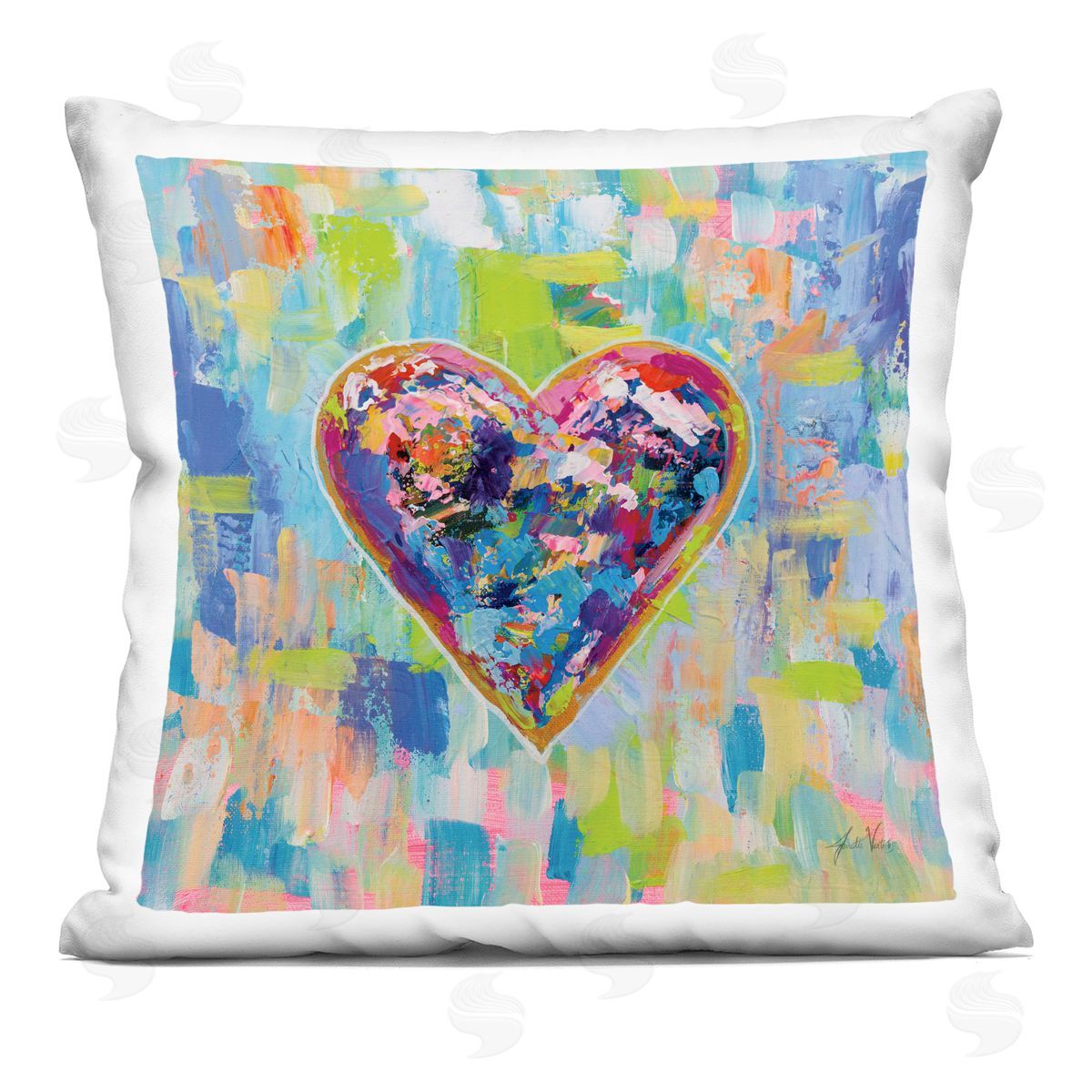Abstract Urban Street Style Heart Shape Decorative Printed Pillow, Home Decor by Jeanette Vertentes