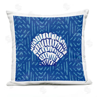 Mercedes Lopez Charro | Coastal White Seashell Blue Striped Pattern